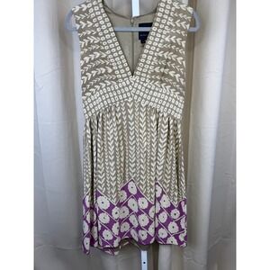 Anna Sui for Anthropologie 100% Silk Sleeveless Midi Dress – Women's Size 6